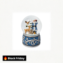 Globo de neve azul com Papai Noel e animais