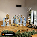 Presépio em Resina Azul • 11 Peças • 30cm