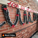 Festão Natalino Fake Nevado com Laços