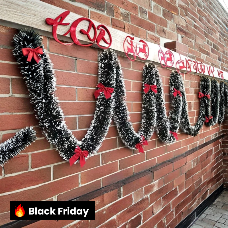 Festão Natalino Fake Nevado com Laços