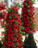 Arvore Natal Decorada Pinhas e Cerejas - 60cm