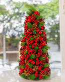 Arvore Natal Decorada Pinhas e Cerejas - 60cm