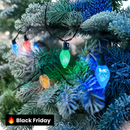 Conjunto com 60 Luzes de Natal Pinha C7 Multicoloridas