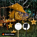 Luzes de Fada Estrela e Lua LED Solar - Encanto Natalino