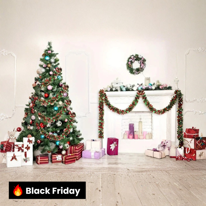 Festão Natalino Fake Verde com Vermelho