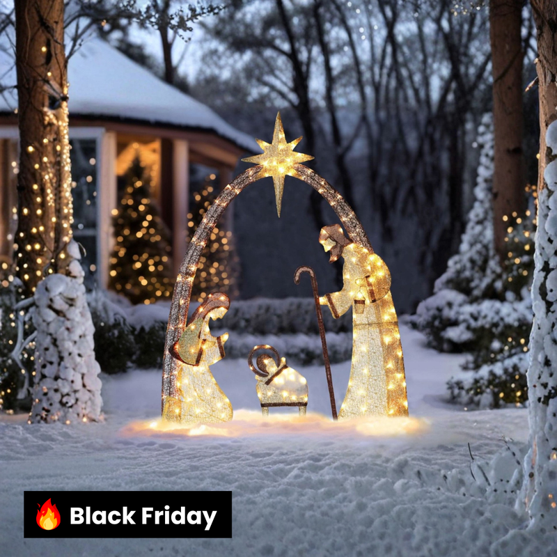 Presépio Natalino Iluminado com 1,52 m de Altura