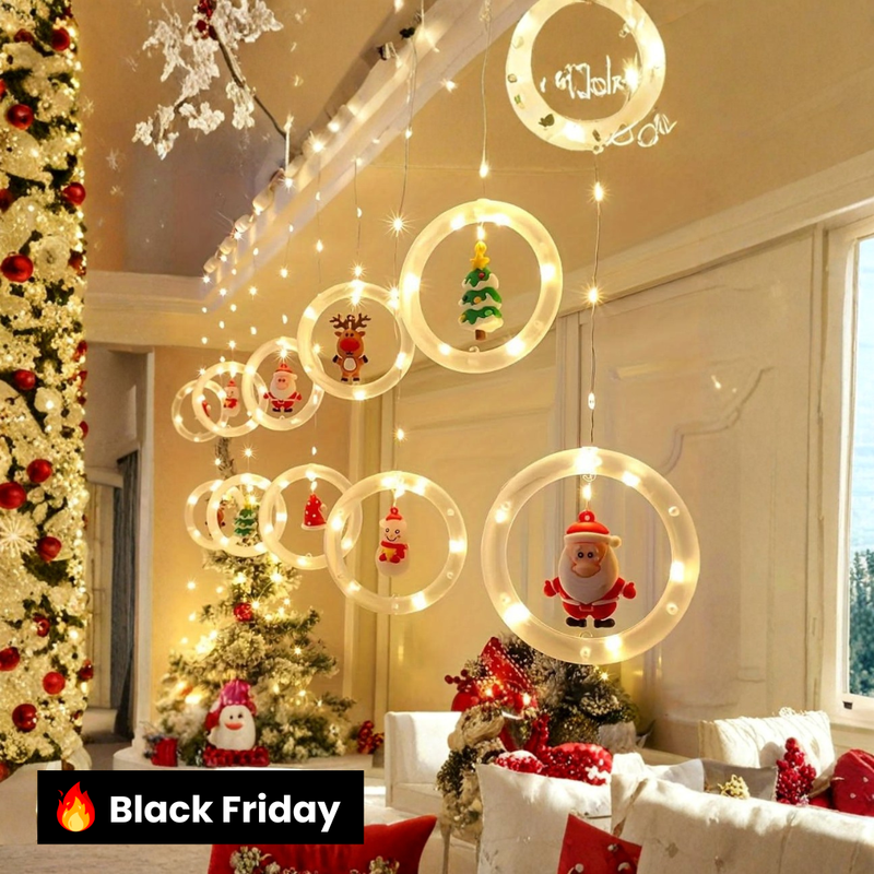 Luz de Natal LED Colorida do Papai Noel para Janela com USB