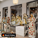 PRESÉPIO DE LUXO SACRA AZUL 28CM 4 PÇS