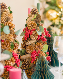 Árvore de Natal Cone Rústico com Pinhas - 41 cm