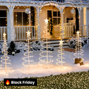 Conjunto de Árvores de Natal Espiral Iluminadas com LED – 3 Peças