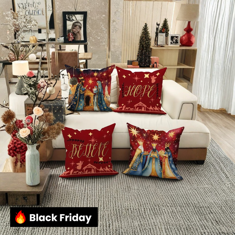 Kit Capas de Almofadas de Natal Sofisticada