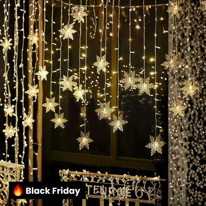 Cortina de Luzes LED Floco de Neve – Magia Natalina em Cada Detalhe