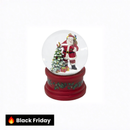 Globo de neve de Natal com Papai Noel e árvore de Natal