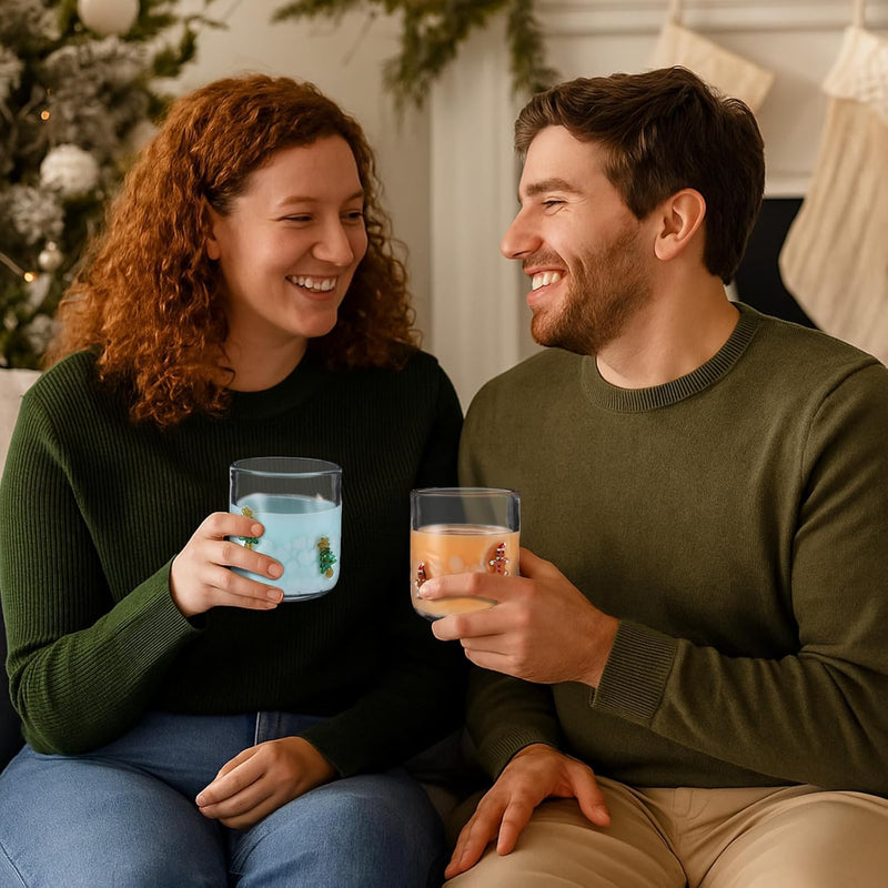 Kit Copos de Vidro Natalinos – 4 Peças