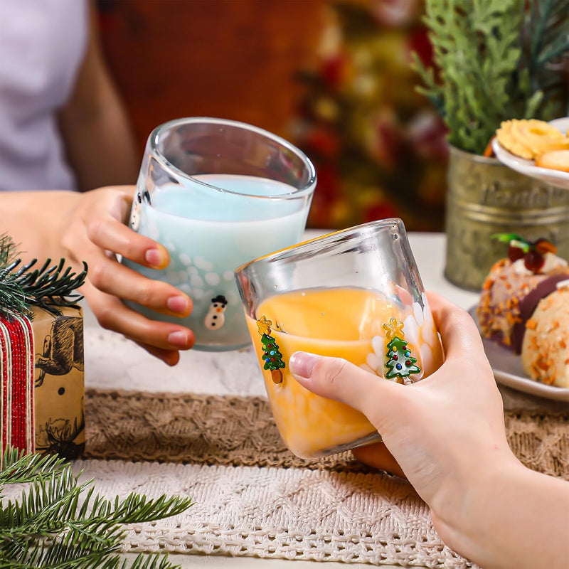 Kit Copos de Vidro Natalinos – 4 Peças