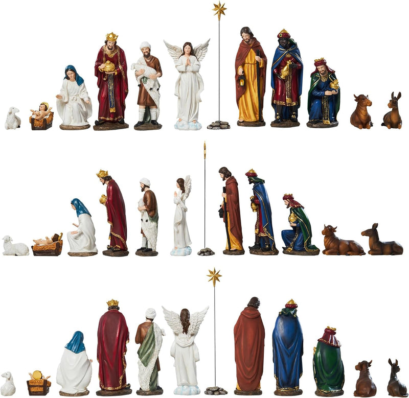 Presépio Lar do Natal Clássico de Resina – 13 Peças