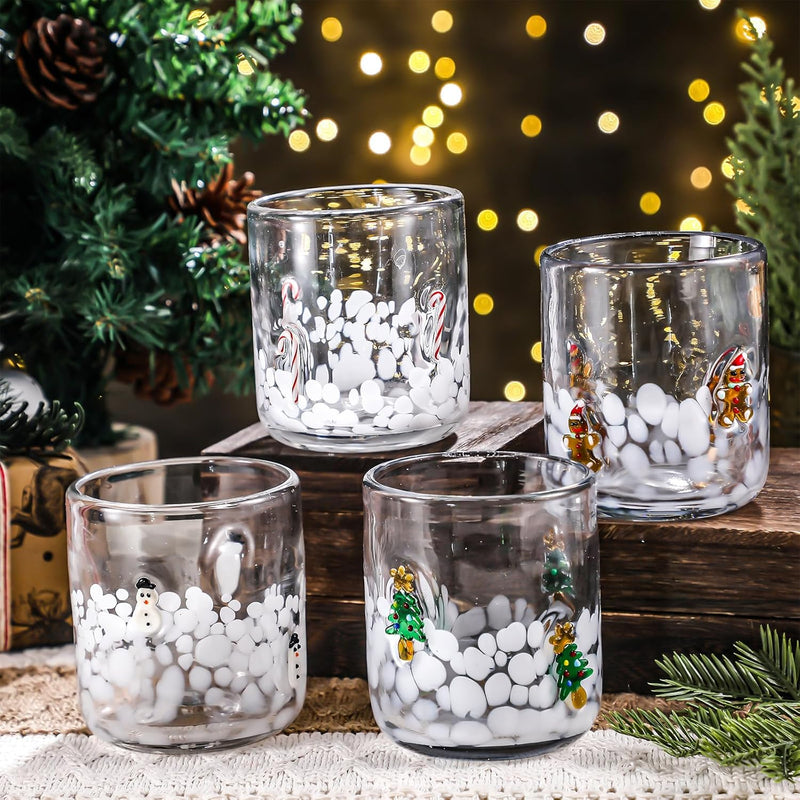 Kit Copos de Vidro Natalinos – 4 Peças