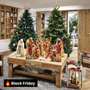 PRESÉPIO DE RESINA COM TECIDO LUXO 11 PÇS | Promoção apenas tamanhos de 28 e 36cm