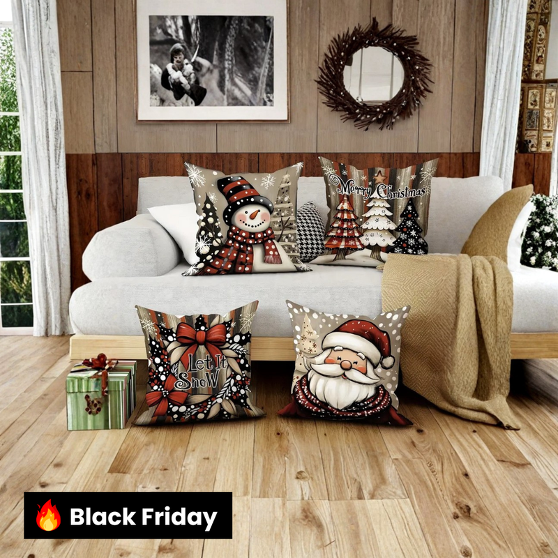 Kit Capas de Almofadas de Natal Sofisticada
