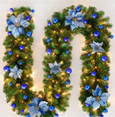 Festão de Natal com Kit led, bolas e flores