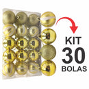 Kit 30 Bolas Enfeite de Natal Gliter Decoração