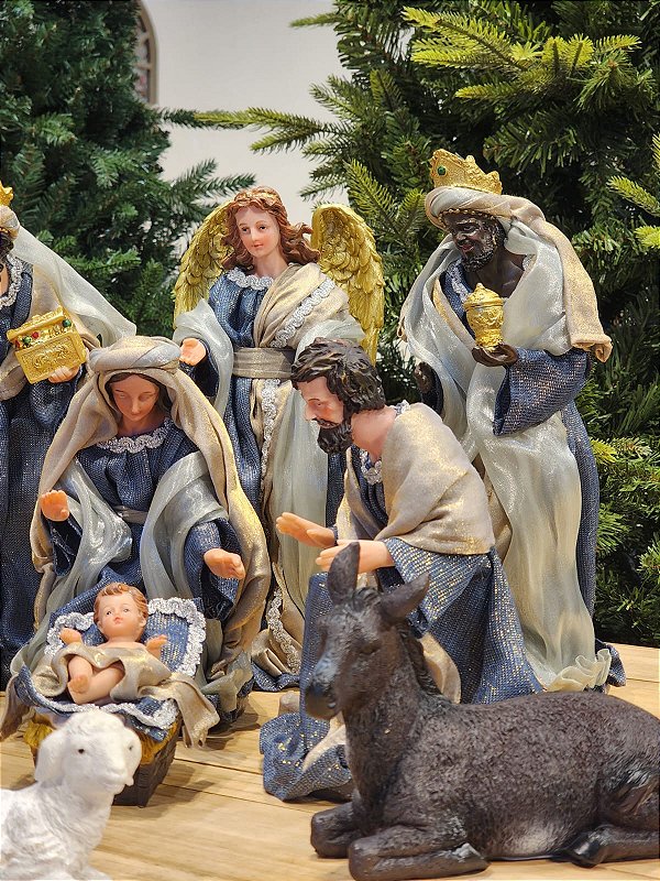 PRESÉPIO DE RESINA LUXO 11 PÇS