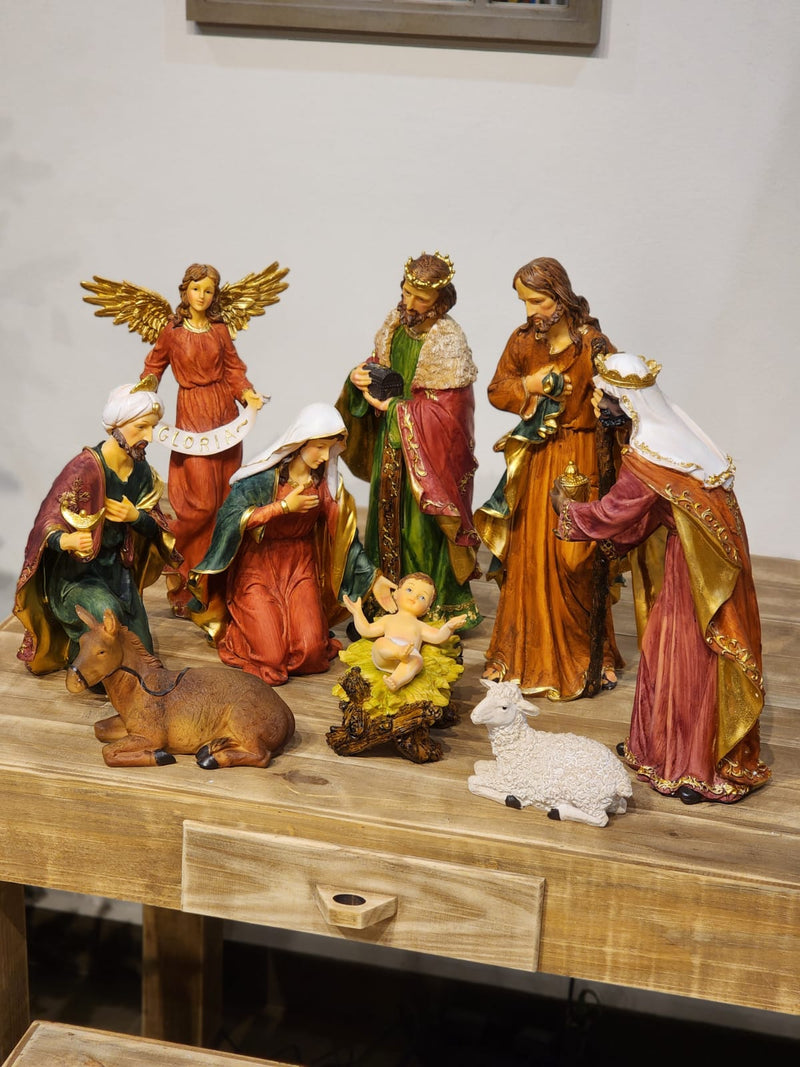 PRESÉPIO DE RESINA DE LUXO 9 PÇS Luxo