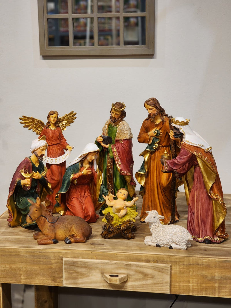 PRESÉPIO DE RESINA DE LUXO 9 PÇS Luxo